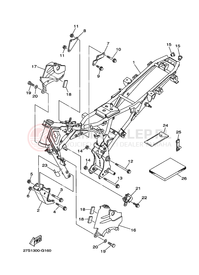 Schemat "rama" do Yamaha YBR125