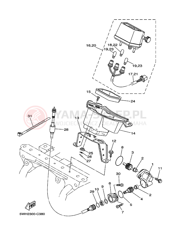 Schemat "licznik" do Yamaha GRIZZLY 350