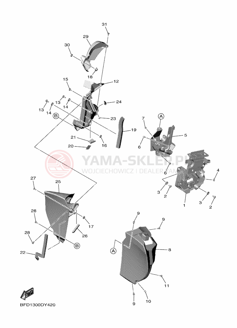 Schemat "elementy nadwozia" do Yamaha NIKEN GT