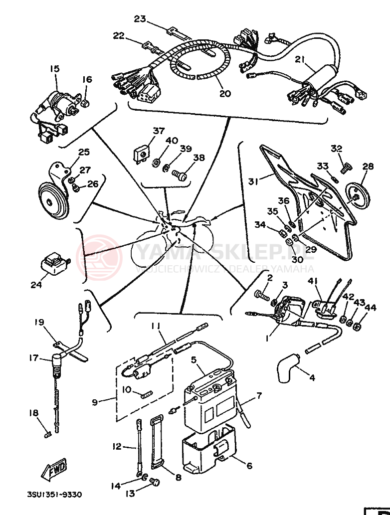 Schemat "układ elektryczny" do Yamaha TY125