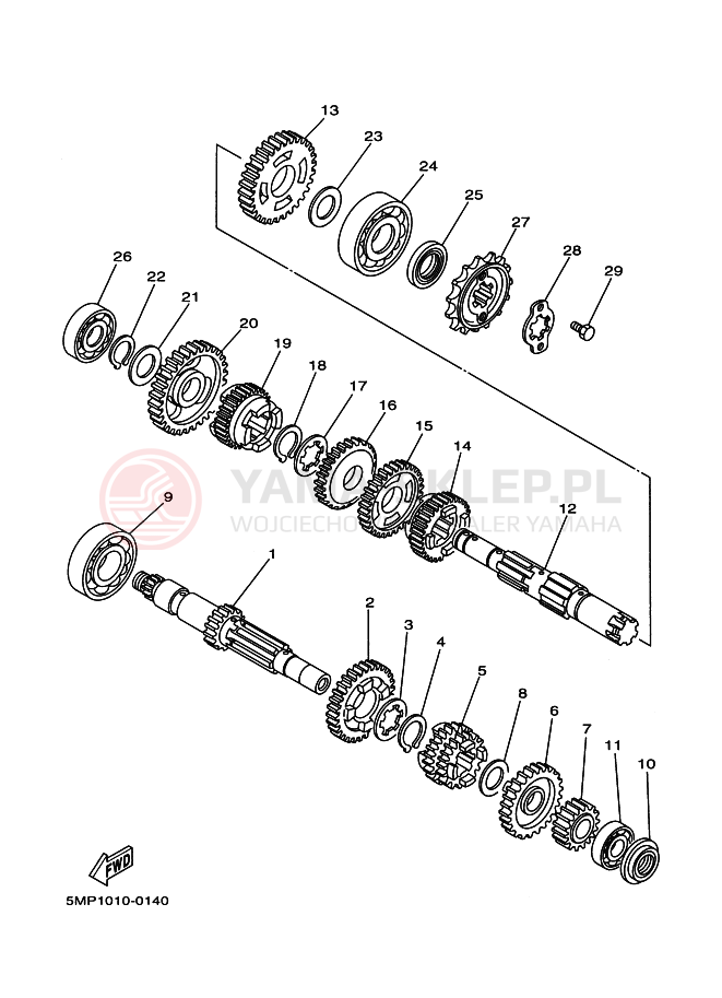 Schemat "Skrzynia biegów " do Yamaha XT225WE SEROW