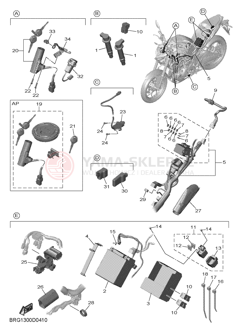 Schemat "układ elektryczny" do Yamaha MT-03