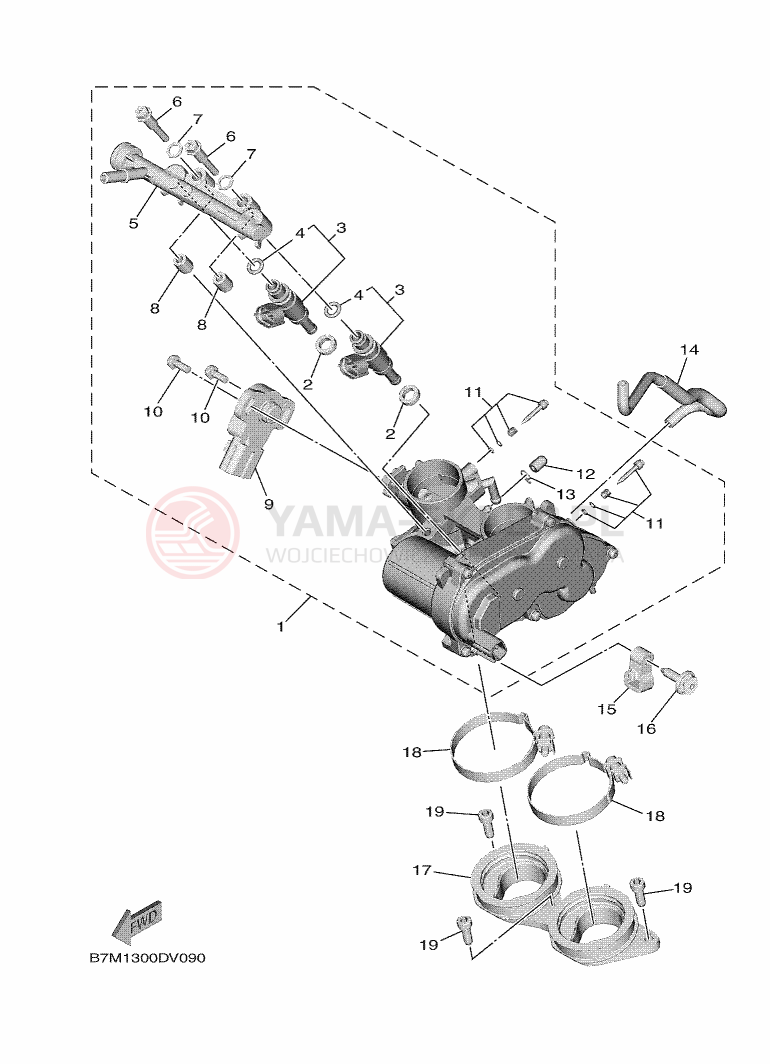 Schemat "Wtrysk paliwa" do Yamaha TMAX TECH MAX