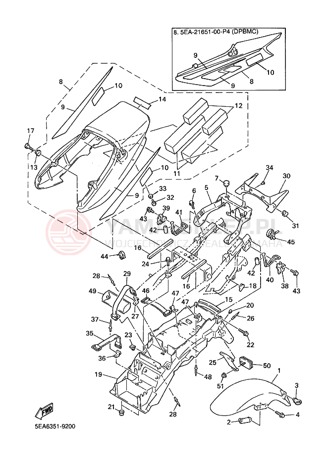 Schemat "błotnik" do Yamaha XJR1300SP