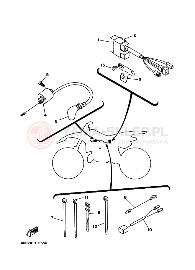 Schemat "układ elektryczny" do Yamaha YZ125