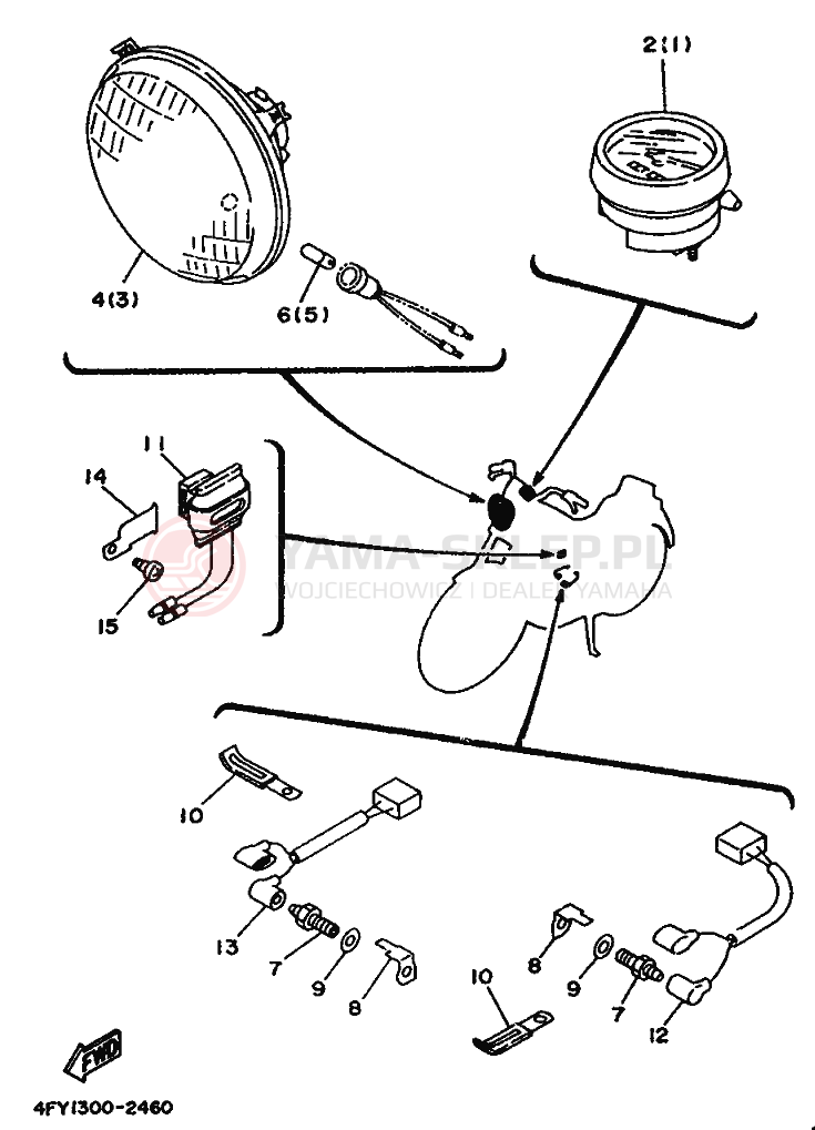 Schemat "układ elektryczny" do Yamaha XV750 VIRAGO