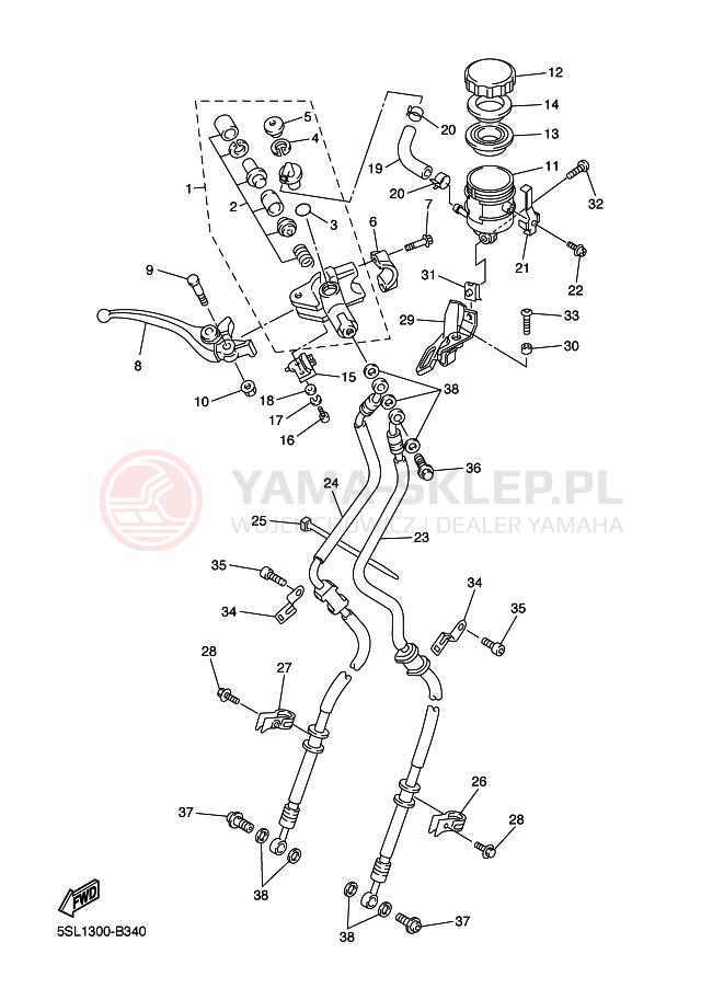 Schemat "Pompa hamulcowa przednia" do Yamaha YZF-R6