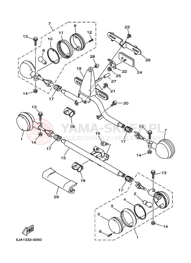 Schemat "kierunkowskazy" do Yamaha XV1600A Wild Star