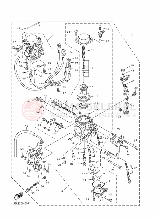 Schemat "Gaźnik" do Yamaha XVS1100 DRAGSTAR 1100