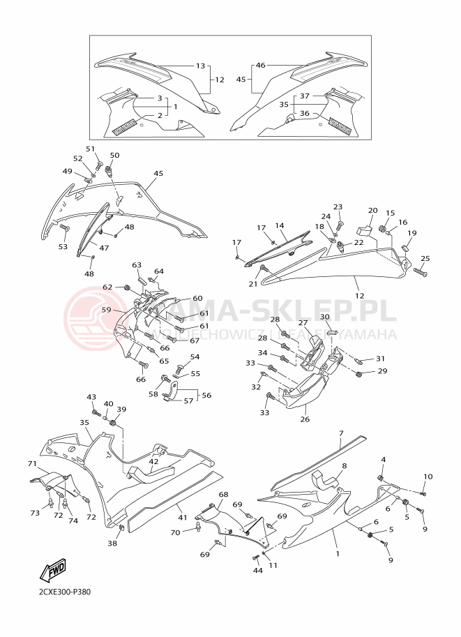 Schemat "elementy nadwozia" do Yamaha YZF-R6
