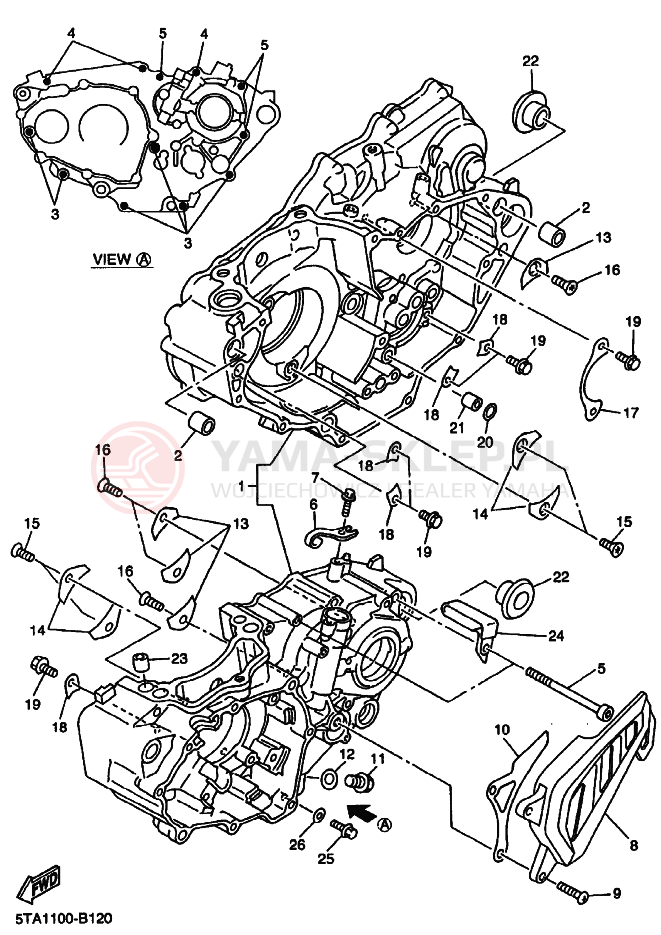 Schemat "Obudowa silnika" do Yamaha YZ450F