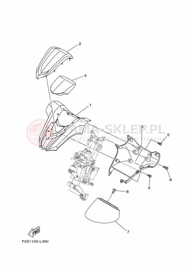 Schemat "Kierownica i osprzęt" do Yamaha FX CRUISER SVHO