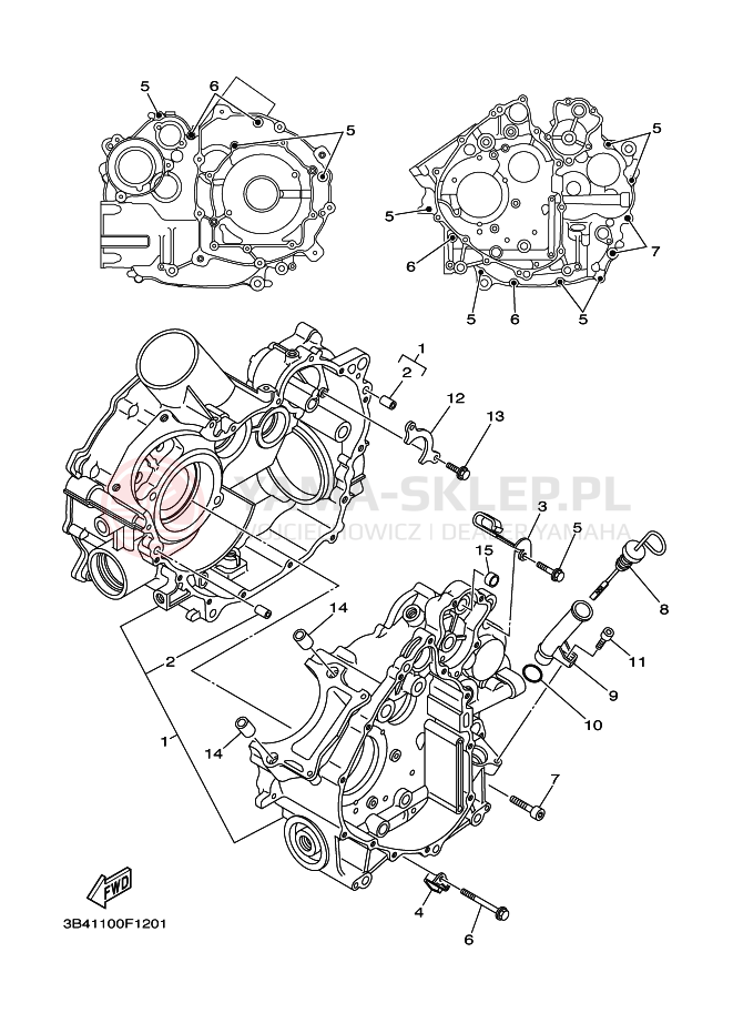 Schemat "Pokrywa silnika" do Yamaha GRIZZLY 700 FI