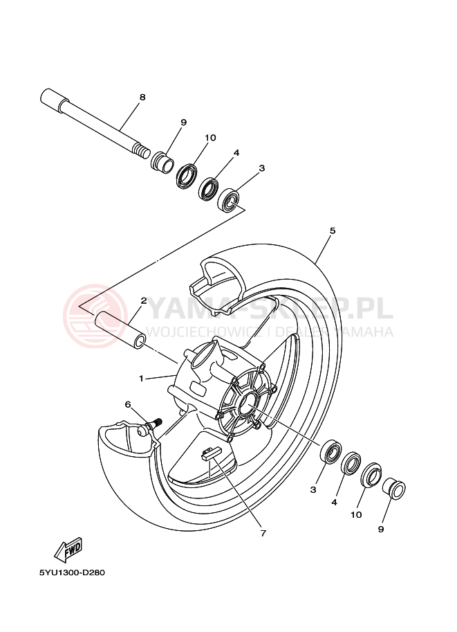 Schemat "Koło przód" do Yamaha MT01
