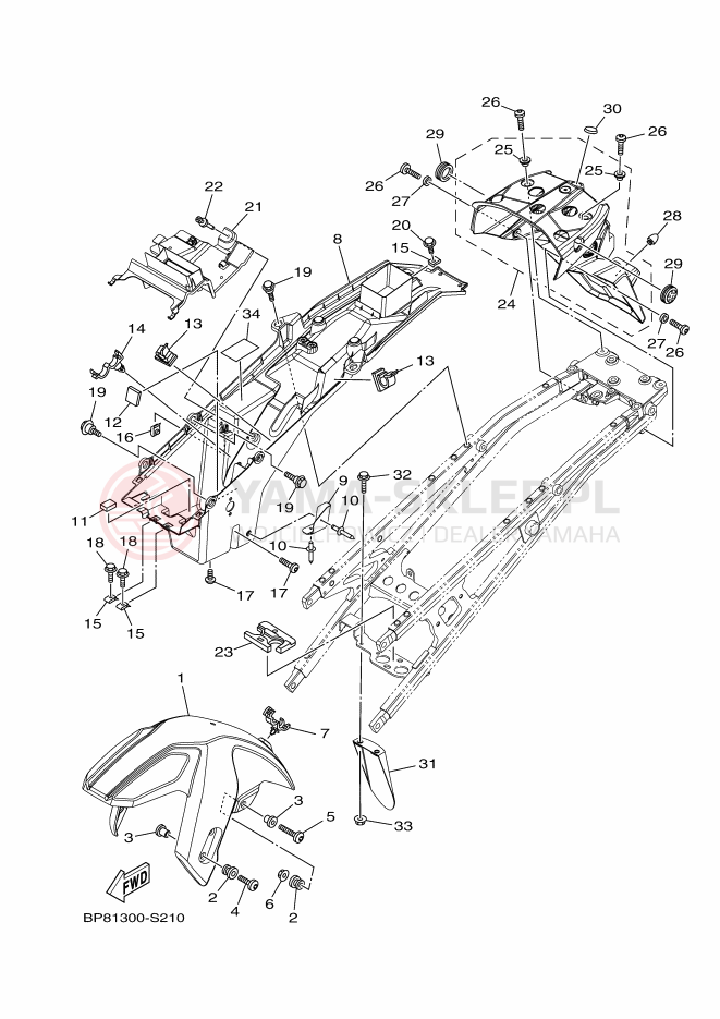 Schemat "błotnik" do Yamaha XT1200Z SUPER TENERE ABS