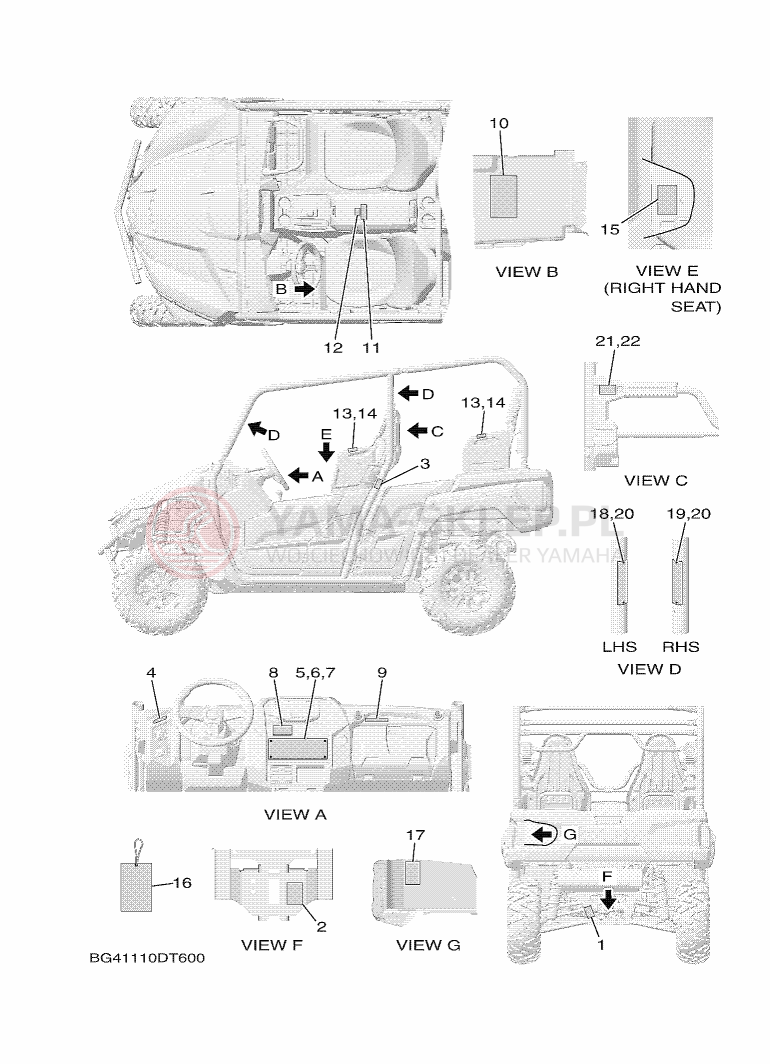 Schemat "naklejki" do Yamaha YXF850ES