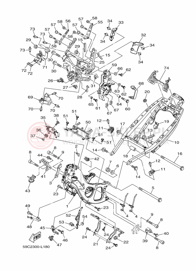 Schemat "rama" do Yamaha XP500A