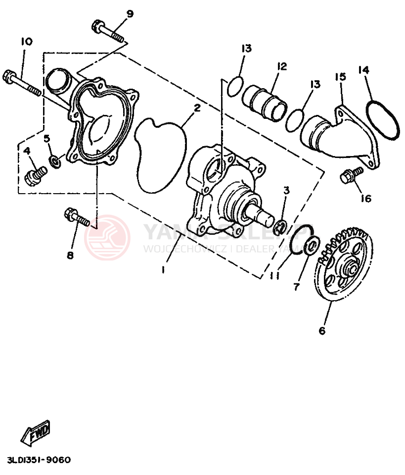 Schemat "Pompa wody" do Yamaha XTZ750 SUPERTENERE