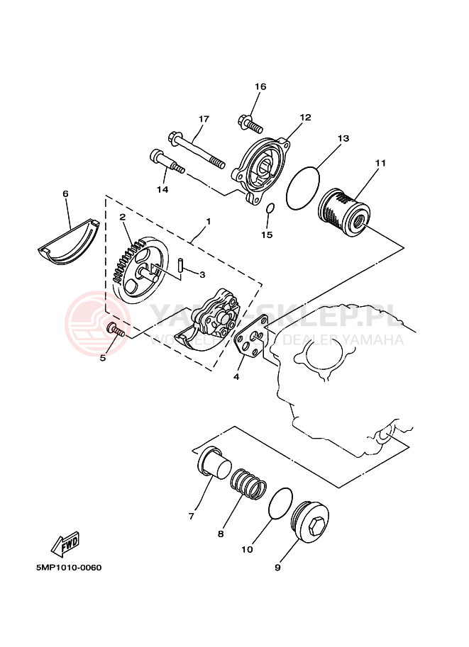 Schemat "Pompa olejowa" do Yamaha XT225WE SEROW