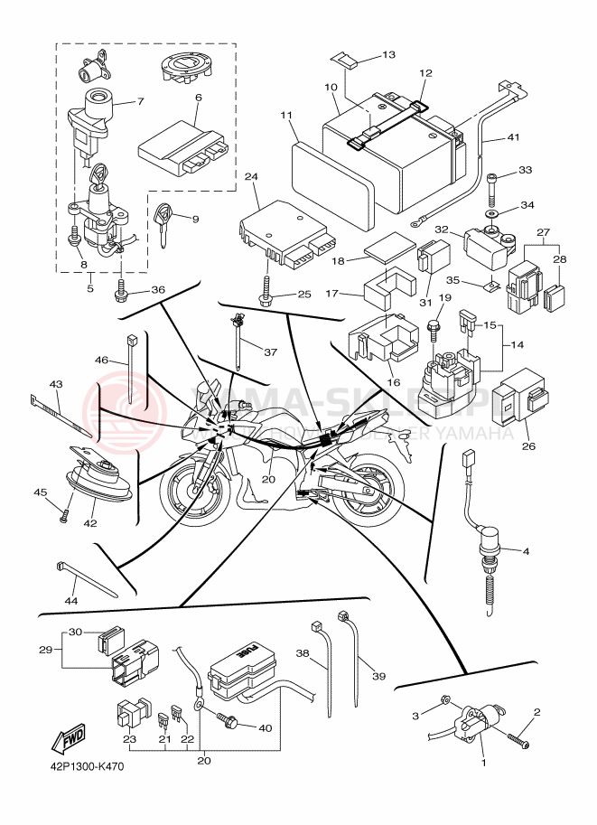 Schemat "układ elektryczny" do Yamaha FZ8-S