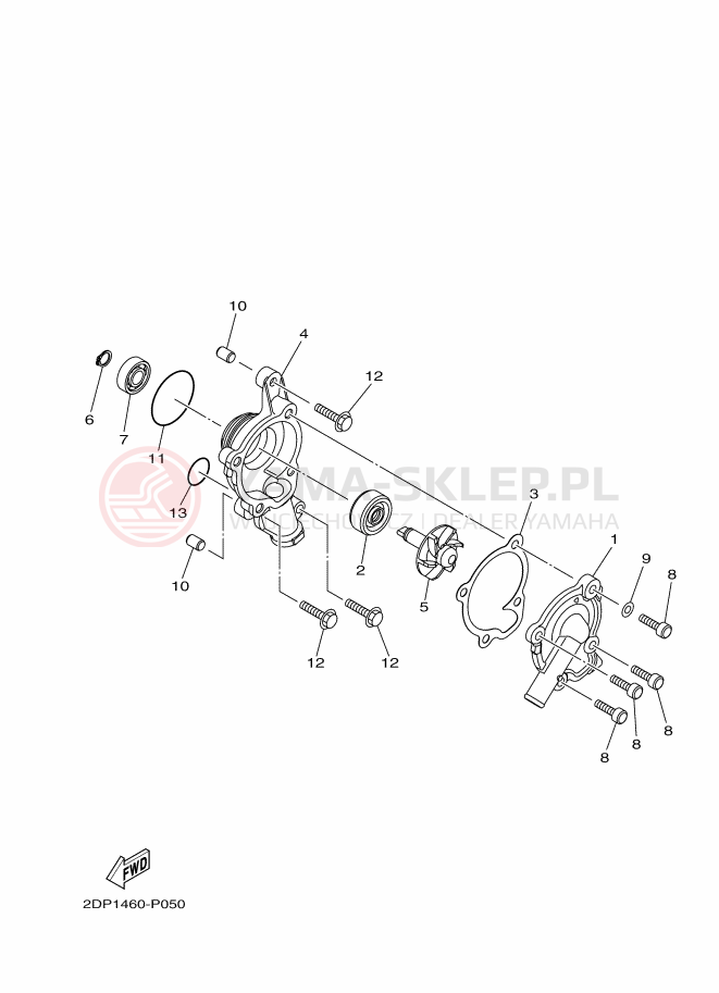 Schemat "Pompa wody" do Yamaha GPD125-A