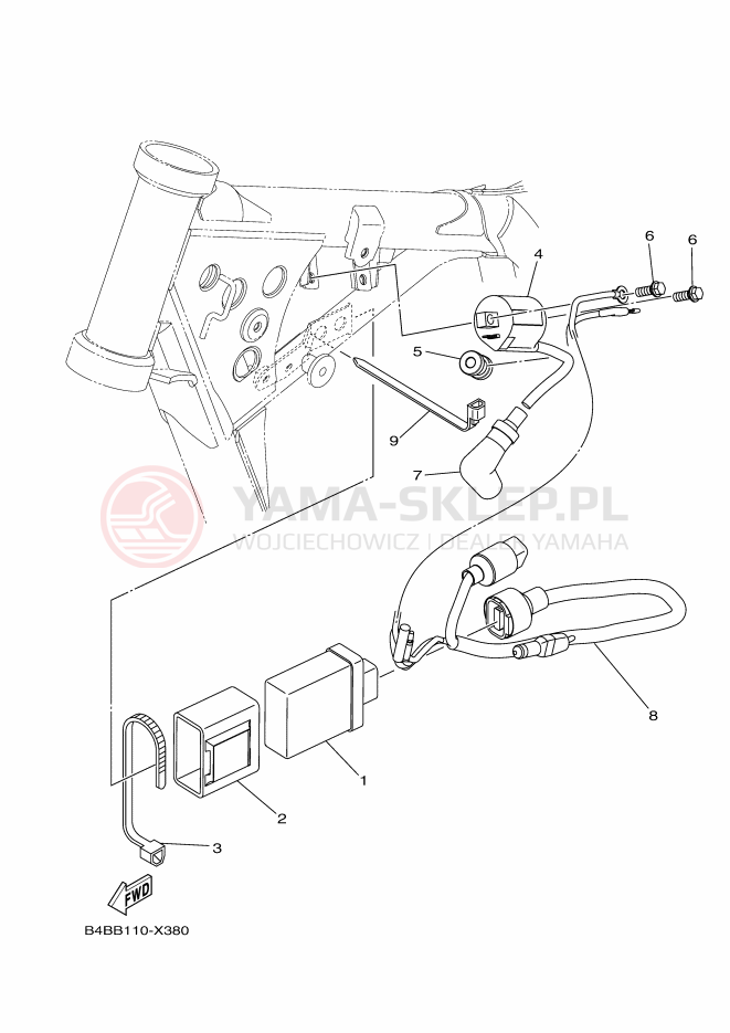 Schemat "układ elektryczny" do Yamaha YZ85
