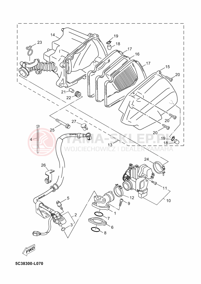Schemat "Wtrysk paliwa" do Yamaha NEOS 4