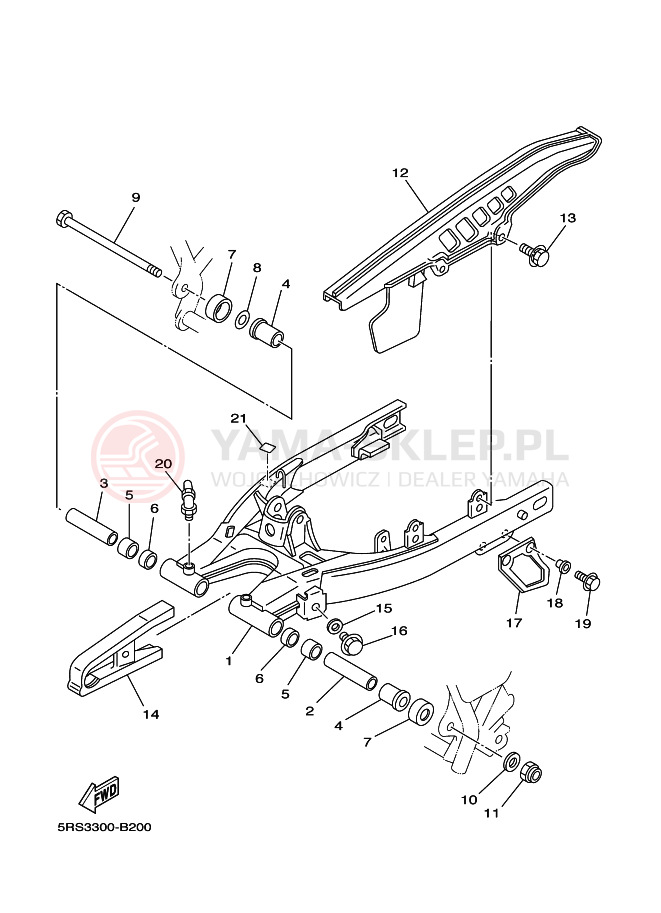 Schemat "wahacz" do Yamaha TW125