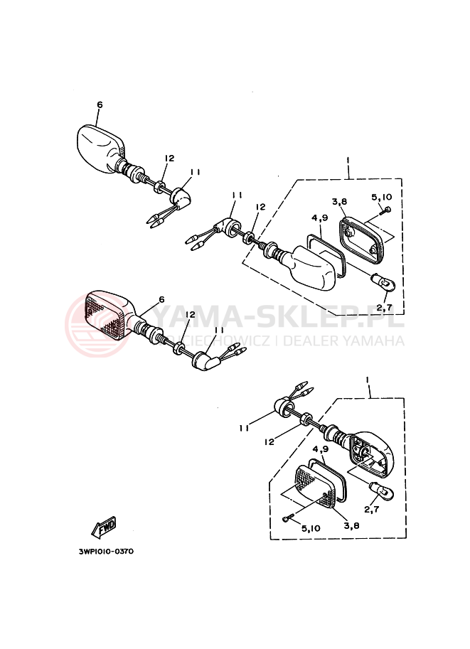 Schemat "kierunkowskazy" do Yamaha SRX250