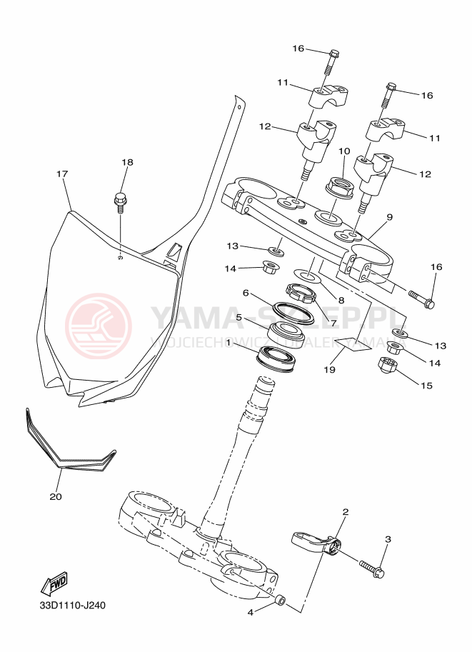 Schemat "Półki zawieszenia" do Yamaha YZ450F