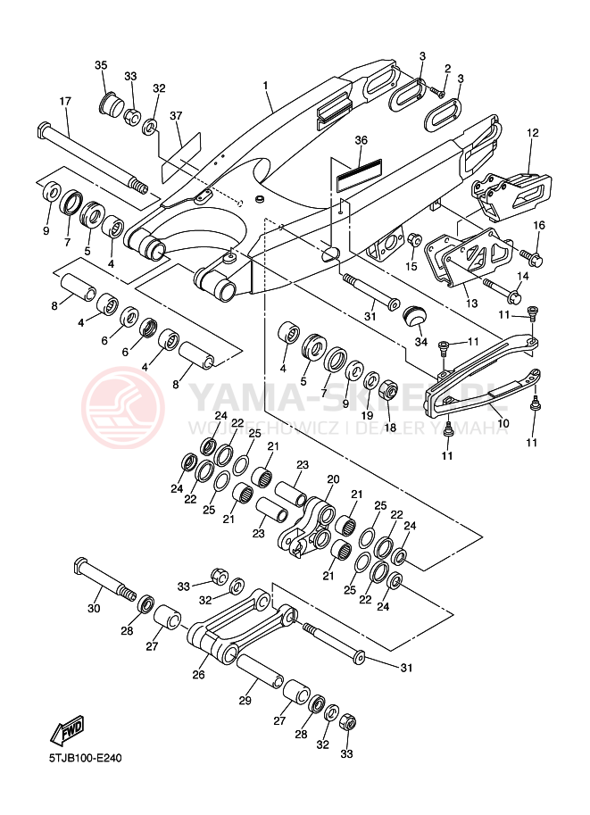Schemat "wahacz" do Yamaha WR250F