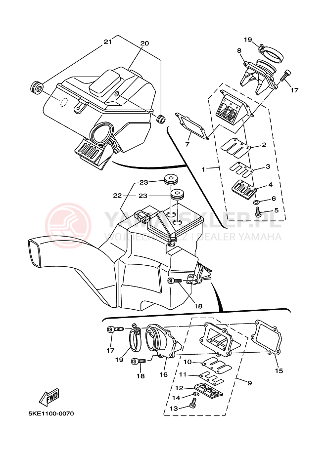 Schemat "Wtrysk paliwa" do Yamaha TZ250