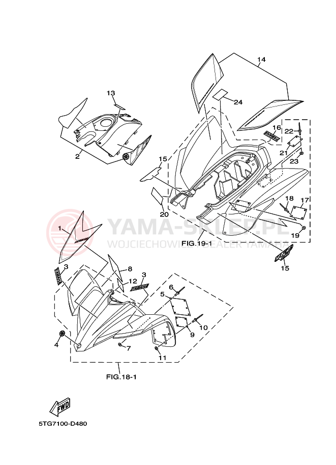 Schemat "naklejki" do Yamaha YFZ450T
