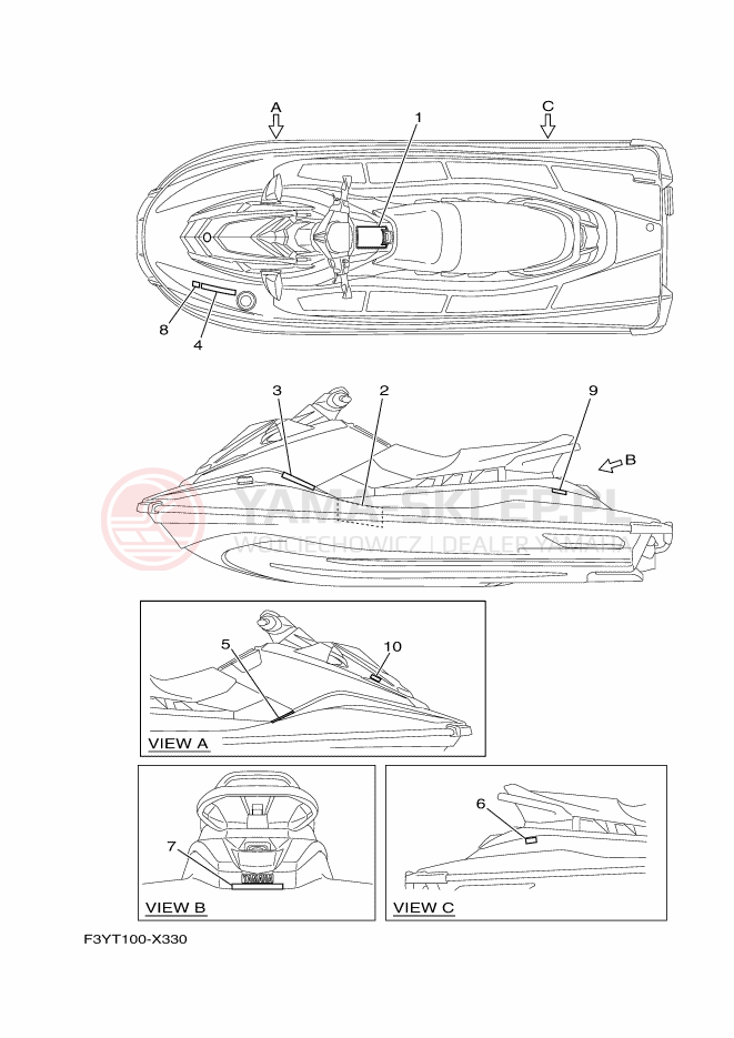 Schemat "naklejki" do Yamaha EX1050D-X