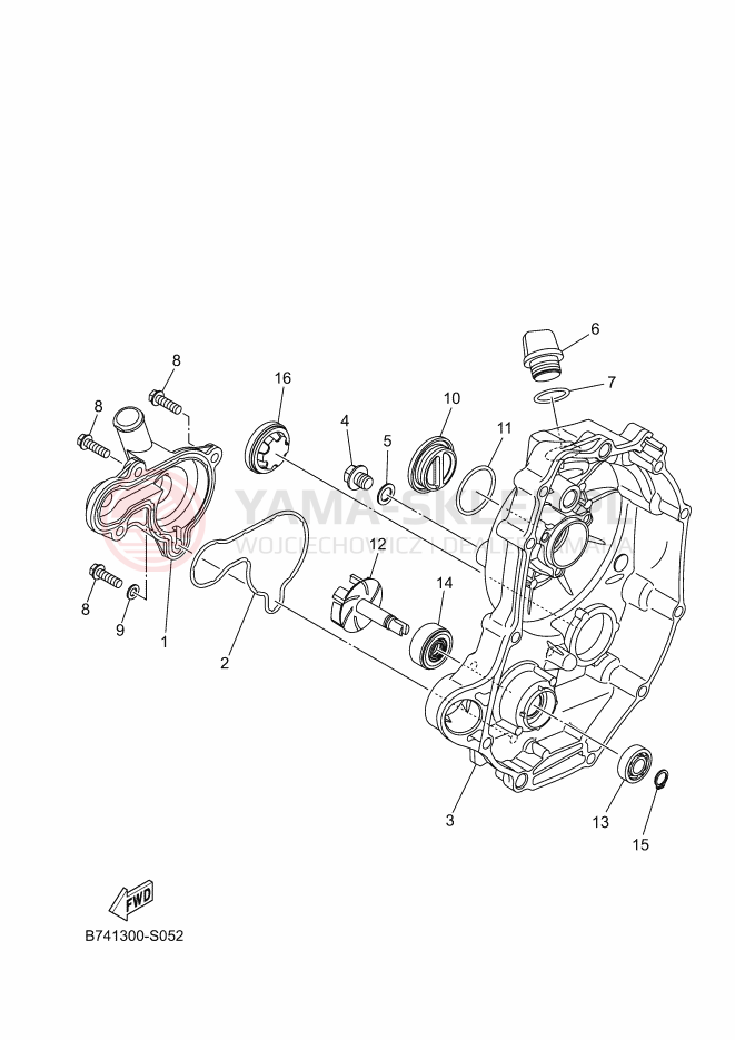 Schemat "Pompa wody" do Yamaha X-MAX 300