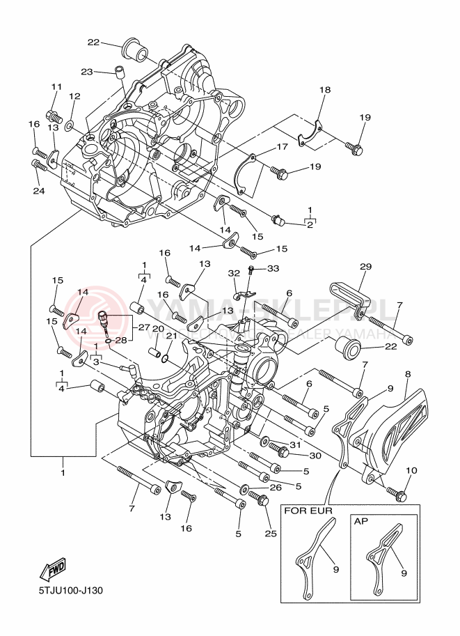 Schemat "Obudowa silnika" do Yamaha WR450F