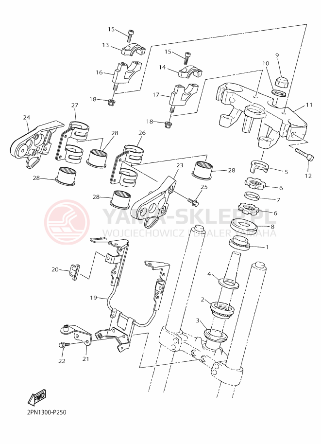 Schemat "Półki zawieszenia" do Yamaha XJR 1300