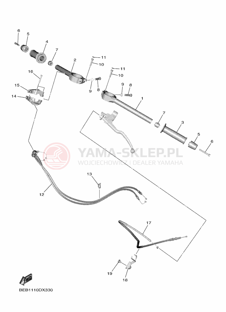 Schemat "Kierownica i osprzęt" do Yamaha YZF-R7