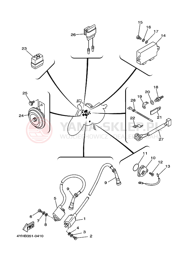 Schemat "układ elektryczny" do Yamaha XV535 VIRAGO