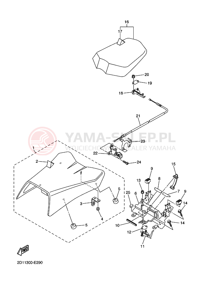 Schemat "siedzenie" do Yamaha FZ1-N FAZER