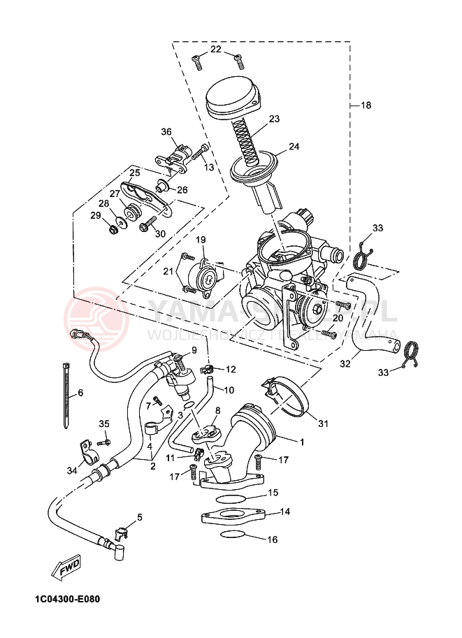 Schemat "Wtrysk paliwa" do Yamaha X-MAX 250