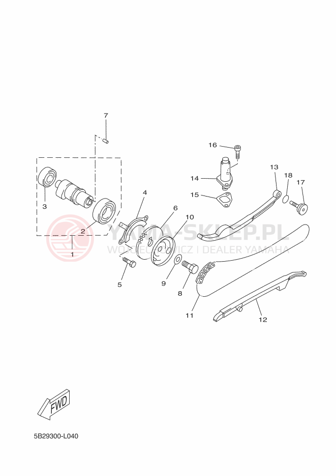 Schemat "Wałek rozrządu" do Yamaha X-MAX 250