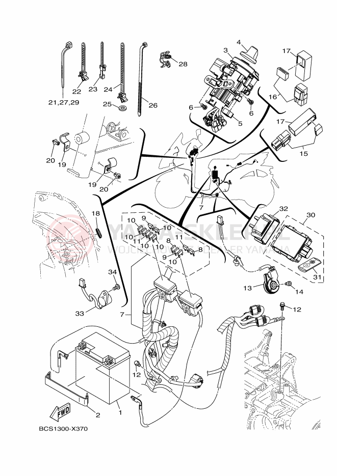 Schemat "układ elektryczny" do Yamaha TRICITY 125