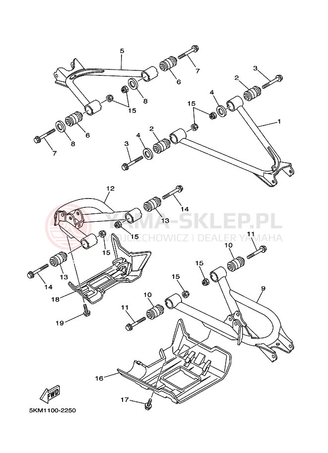 Schemat "wahacz" do Yamaha GRIZZLY