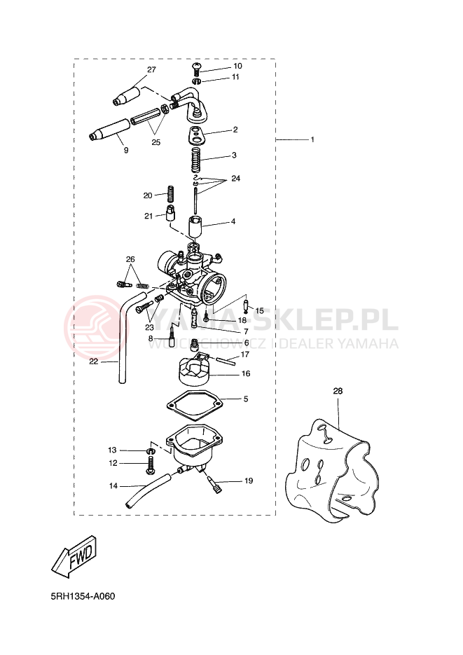 Schemat "Gaźnik" do Yamaha BWS NEXT GENERATION
