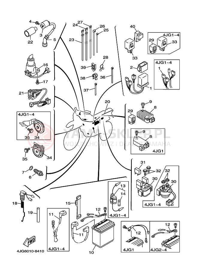Schemat "układ elektryczny" do Yamaha XT225W SEROW