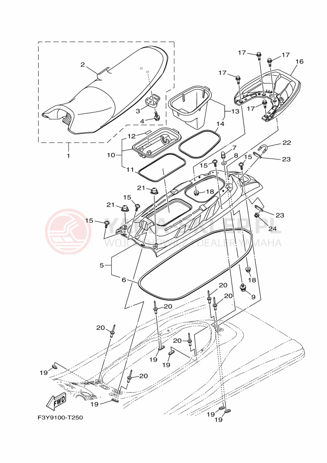 Schemat "Siedzenie i schowek" do Yamaha EX