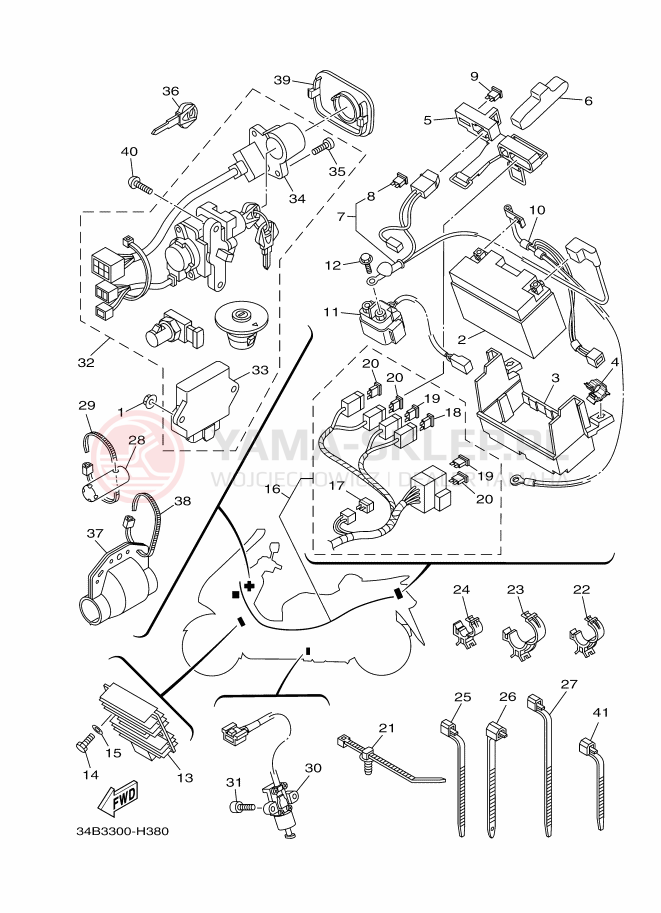 Schemat "układ elektryczny" do Yamaha MAJESTY400A