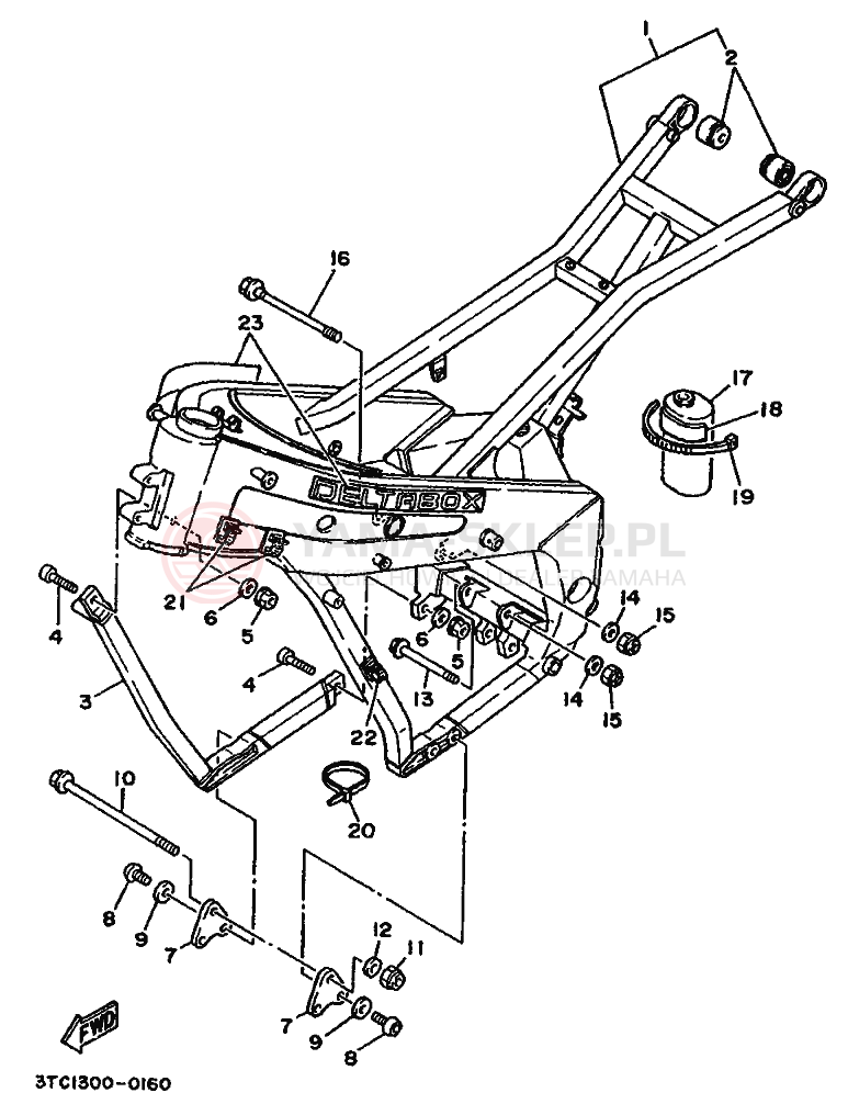 Schemat "rama" do Yamaha TZ250A