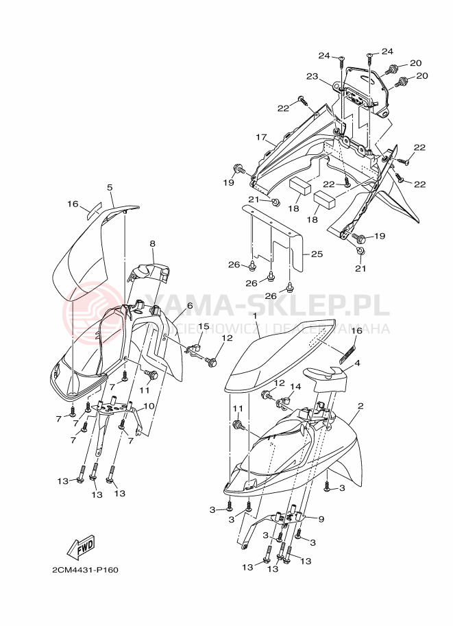 Schemat "błotnik" do Yamaha TRICITY 125 ABS